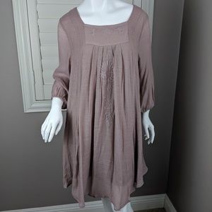 Crescent embroidered boho dress